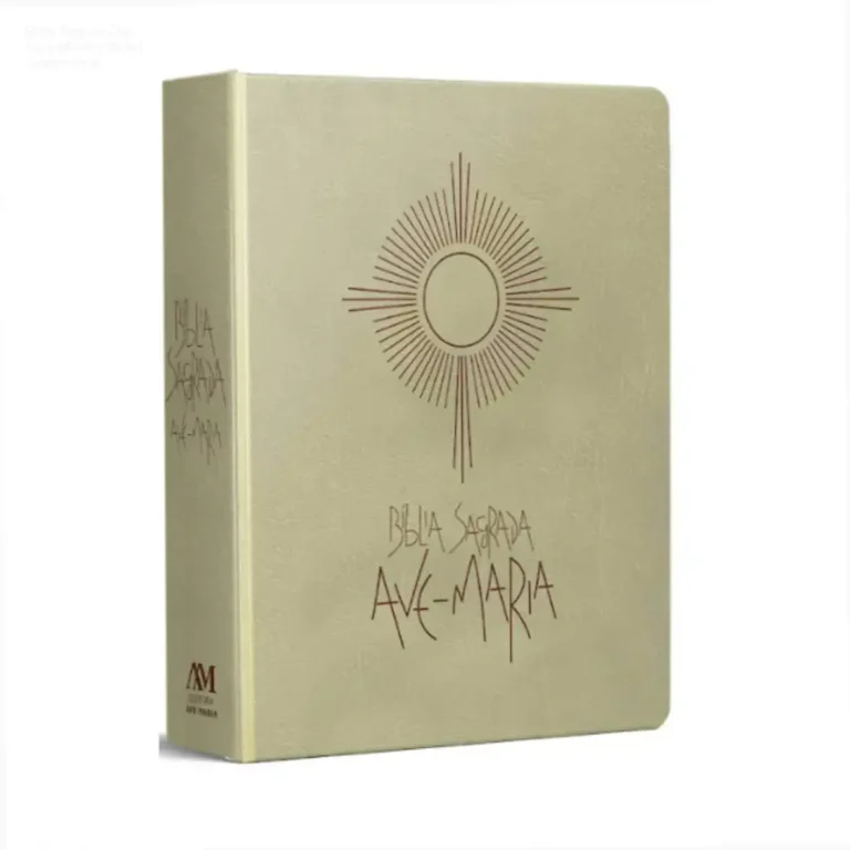 Bíblia Sagrada Capa Eucaristia da Editora Ave Maria aberta mostrando as páginas e índices laterais
