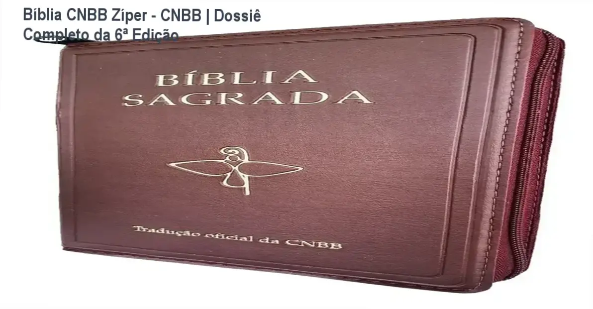 Bíblia Sagrada CNBB Zíper Edição Oficial com capa em couro sintético e fechamento seguro