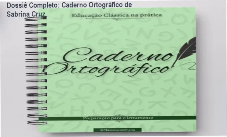 Material digital Caderno Ortográfico de Sabrina Cruz para ensino de gramática normativa e educação clássica infantil