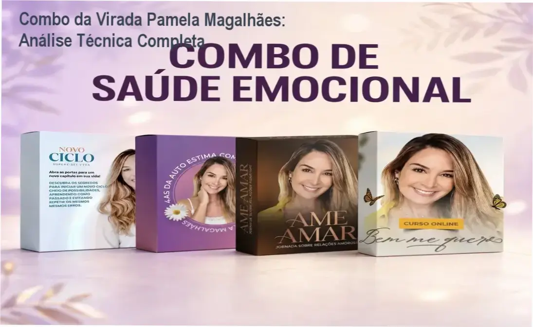 Detalhes do Combo da Virada de Pamela Magalhães focado em amor-próprio e saúde mental
