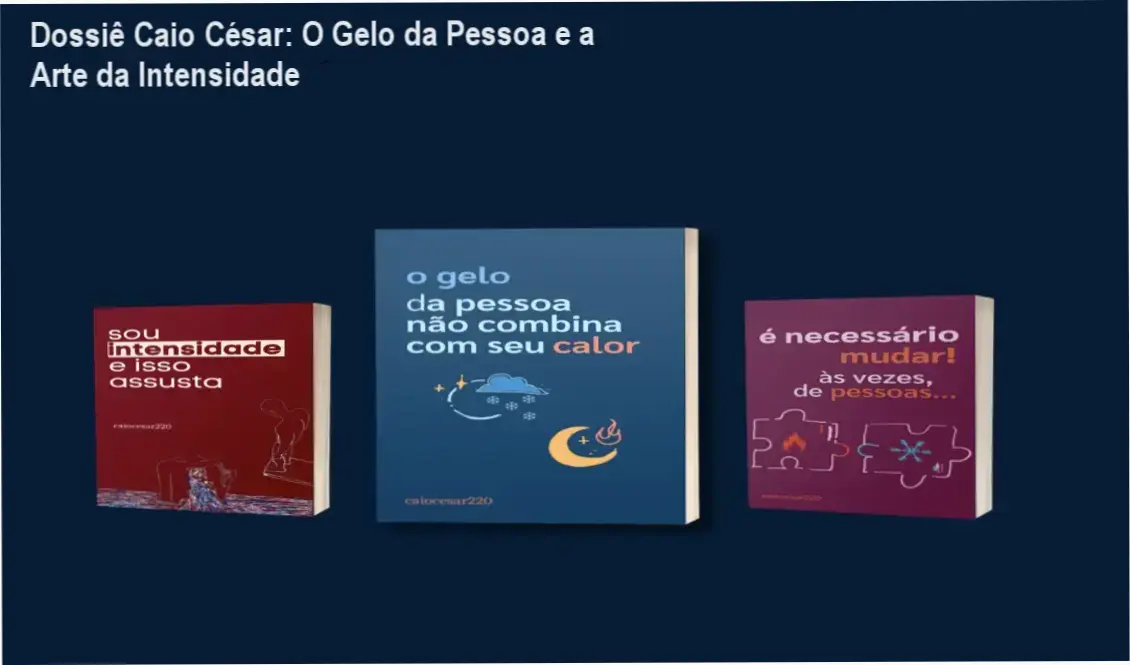Capa do combo de ebooks de Caio César da Silva sobre intensidade e superação emocional