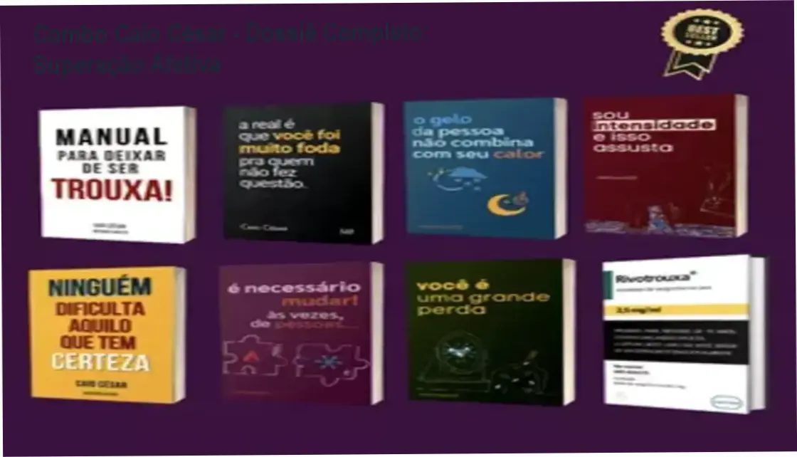 Capa digital da coleção de 8 ebooks de Caio César sobre relacionamentos e autoestima