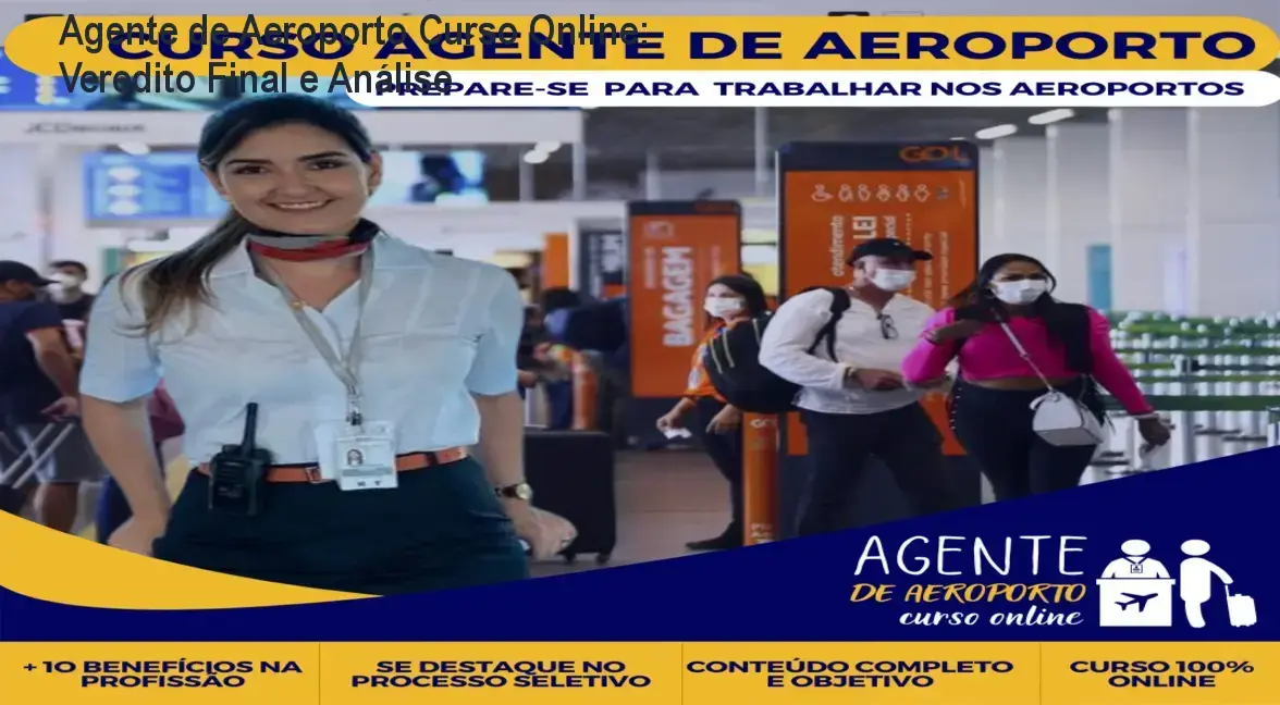 Estudante analisando o conteúdo do curso Agente de Aeroporto Online em um laptop