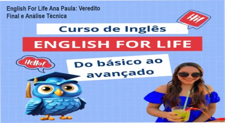 Interface do curso English For Life da professora Ana Paula com módulos de inglês do básico ao avançado