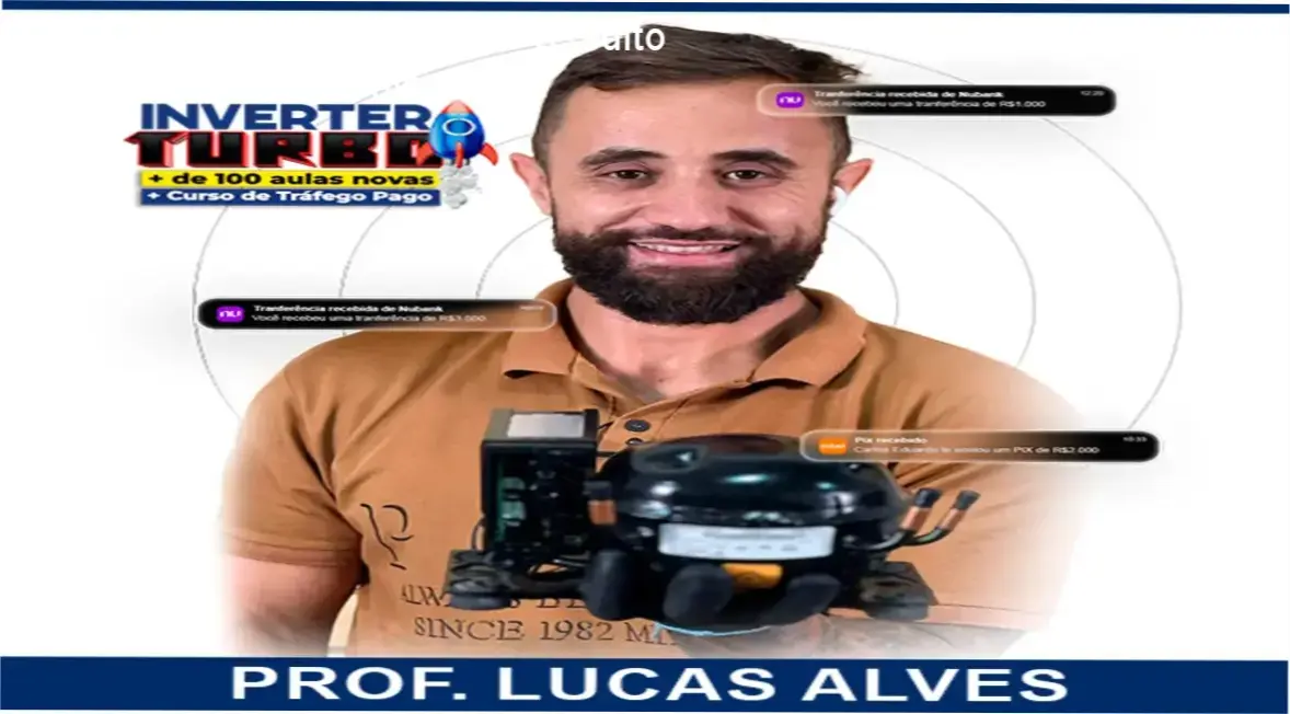 Especialista analisando o curso Inverter Turbo de Lucas Alves Alexandre para manutenção de refrigeradores