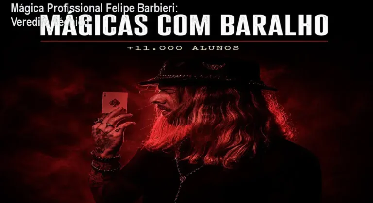 Felipe Barbieri ensinando técnicas de cartomagia e ilusionismo com baralho e objetos