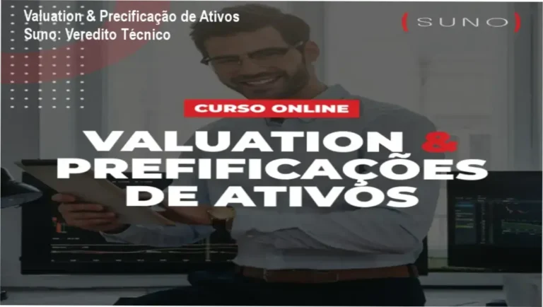 Interface do treinamento de Valuation e Precificação de Ativos da Suno Research com foco em análise fundamentalista