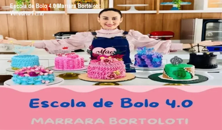 Visão geral do curso Escola de Bolo 4.0 de Marrara Bortoloti focada em confeitaria e vendas