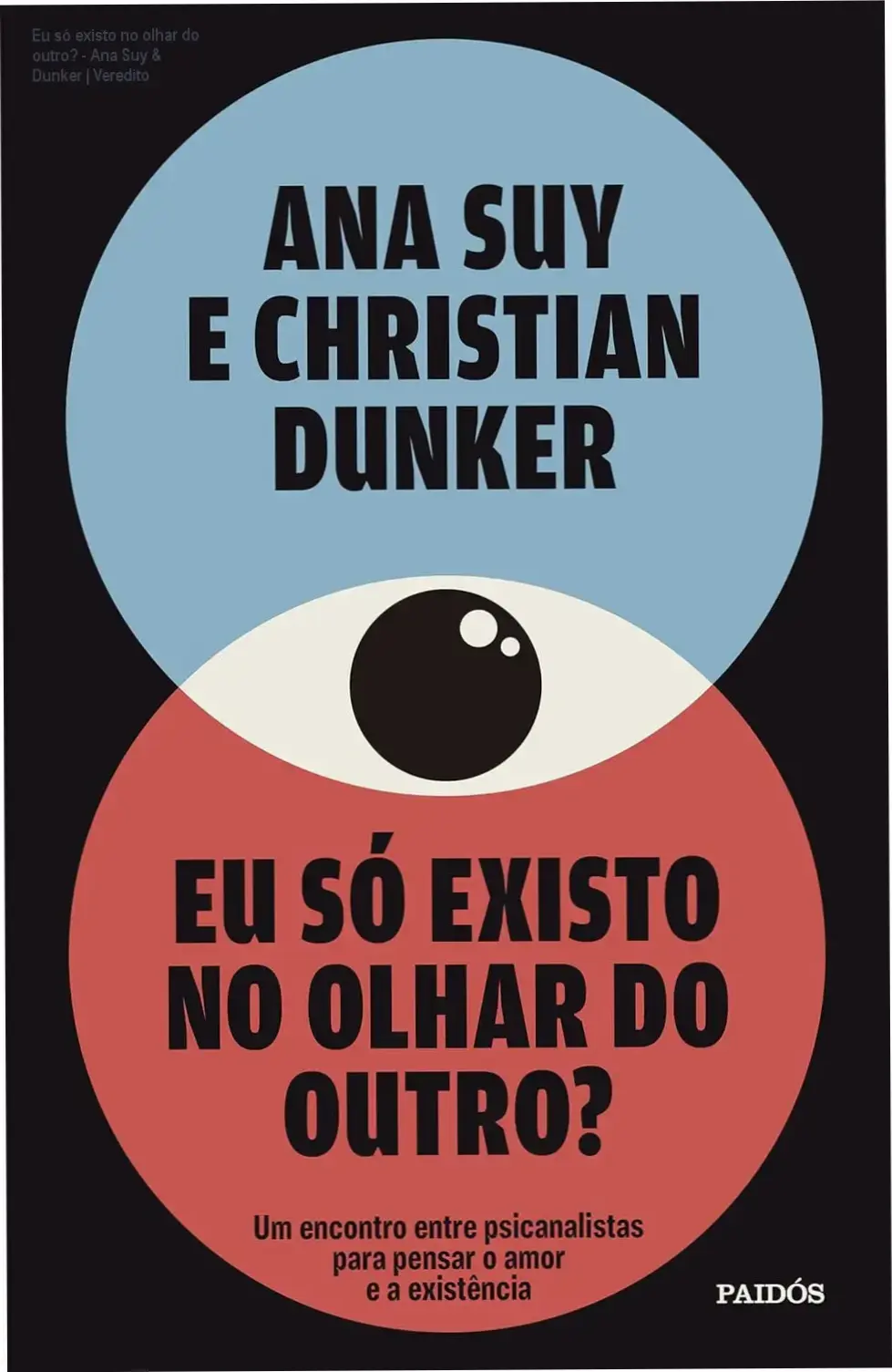 Capa do livro Eu só existo no olhar do outro de Ana Suy e Christian Dunker sobre psicanálise e identidade