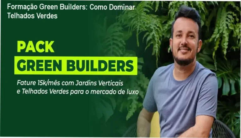 Profissional implementando sistema de telhado verde técnico da Formação Green Builders
