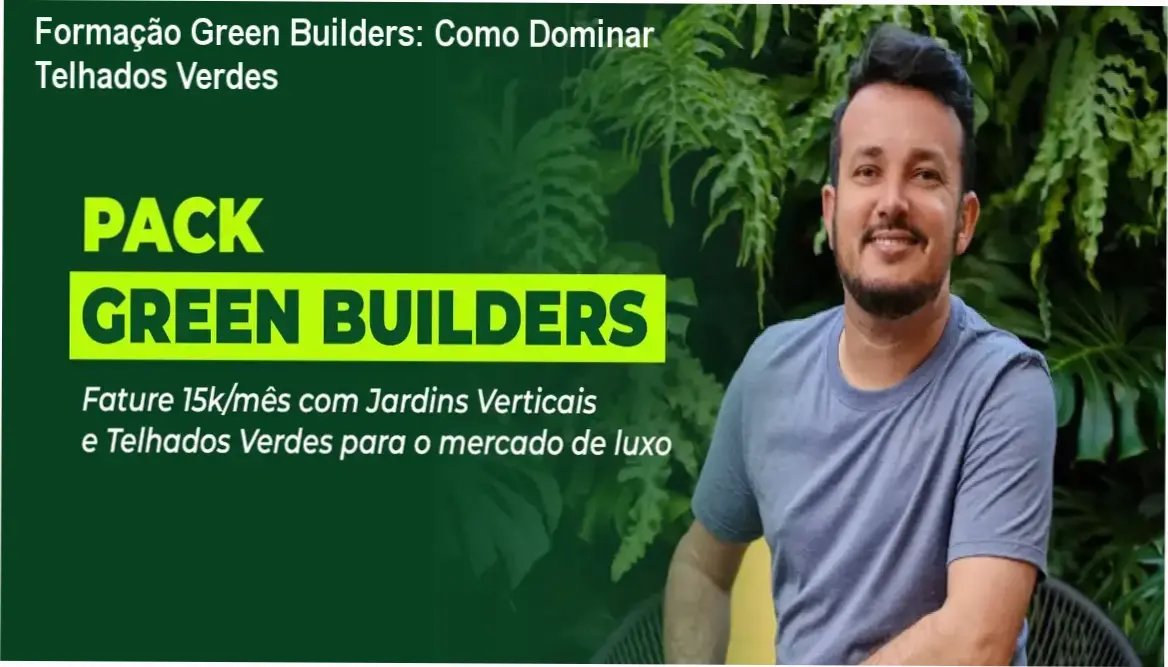 Profissional implementando sistema de telhado verde técnico da Formação Green Builders