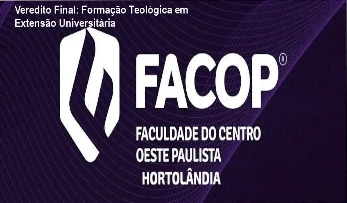 Certificado de Formação Teológica em Extensão Universitária do Instituto Metanoia e FACOP