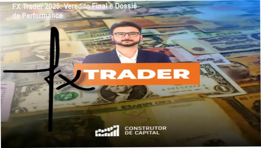 Infográfico detalhando a metodologia de macroeconomia e fluxo de ordens do curso FX Trader 2025