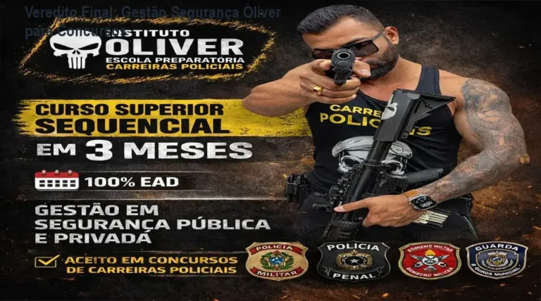 Certificado de Gestão em Segurança Pública do Instituto Óliver para concursos policiais