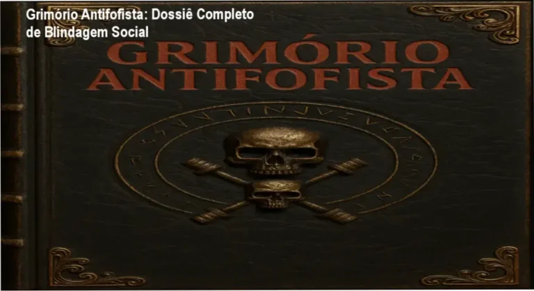 Representação do Grimório Antifofista focada em etiqueta comportamental e discrição social