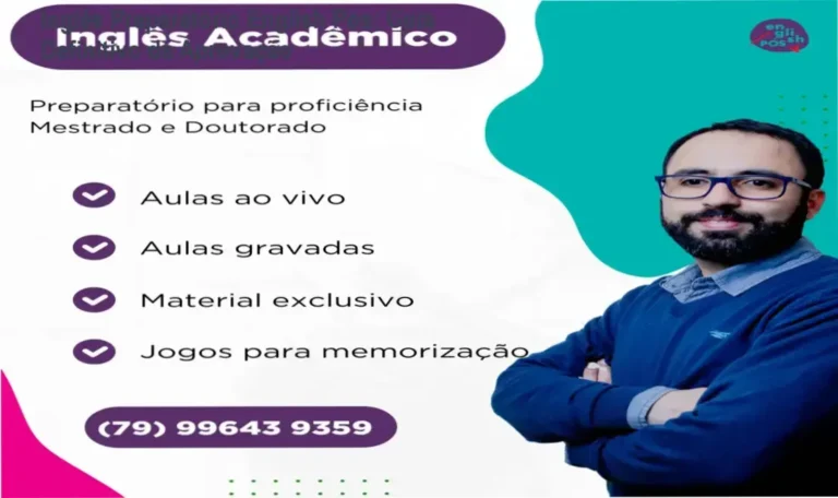 Material de estudo do curso Inglês Preparatório para proficiência acadêmica em Mestrado e Doutorado
