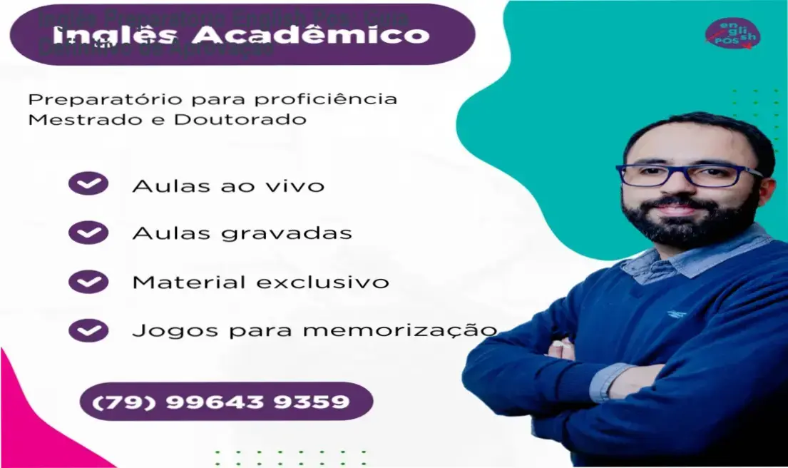 Material de estudo do curso Inglês Preparatório para proficiência acadêmica em Mestrado e Doutorado