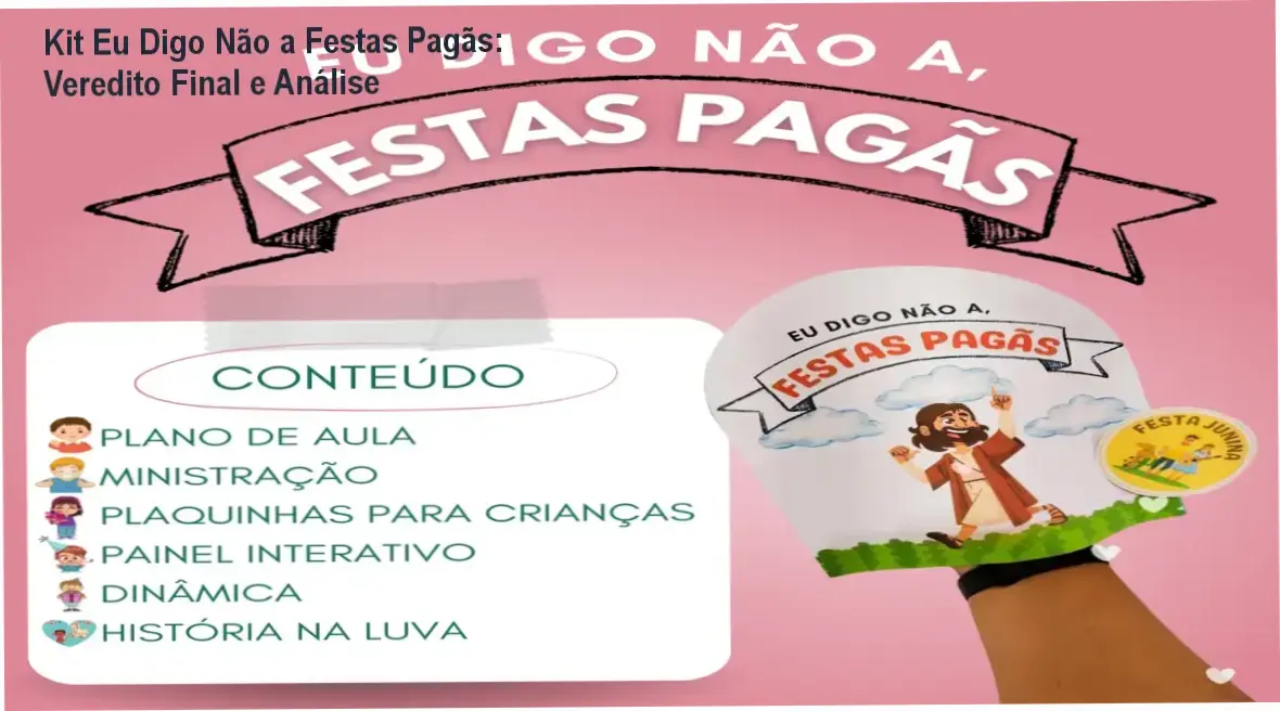 Material didático cristão Kit Eu Digo Não a Festas Pagãs para ensino infantil