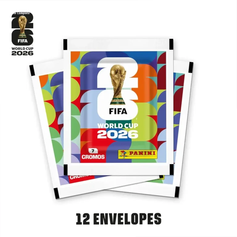 Kit de 12 envelopes de figurinhas e cartela da Copa do Mundo FIFA 2026 Panini