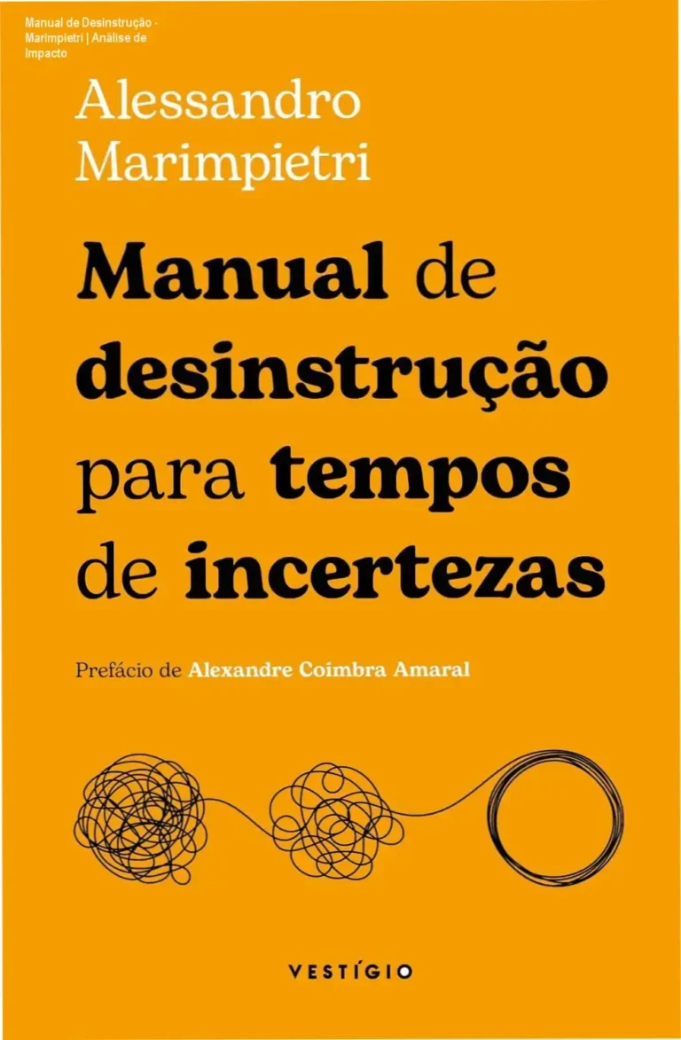 Capa do livro Manual de desinstrução para tempos de incertezas de Alessandro Marimpietri