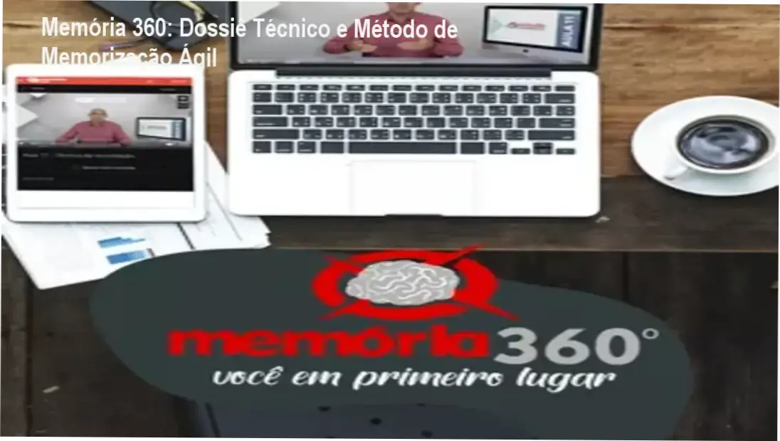 Representação do método Memória 360 com foco em técnicas de memorização e leitura dinâmica