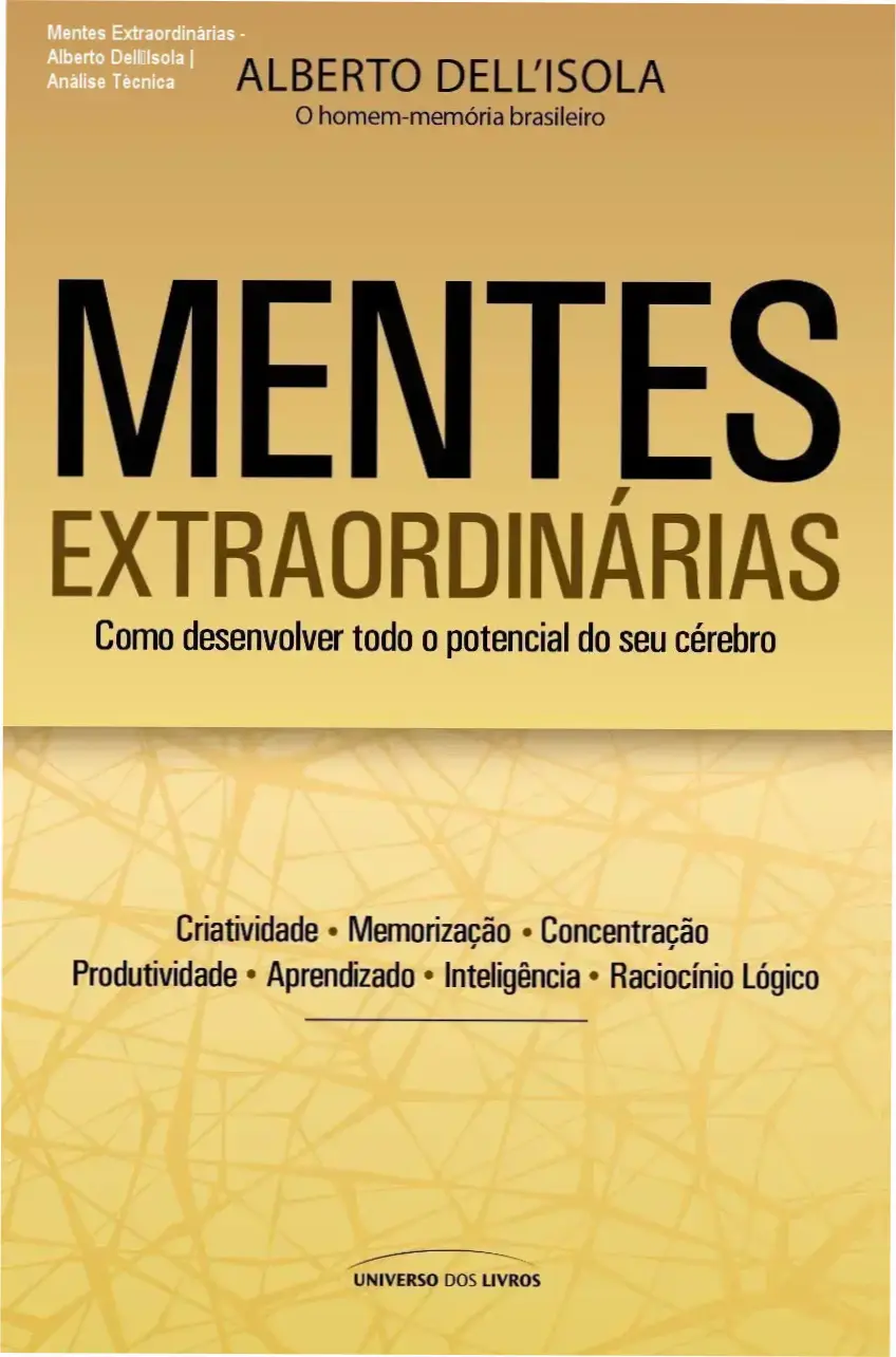 Capa do livro Mentes Extraordinárias de Alberto Dell’Isola para desenvolvimento da memória e criatividade