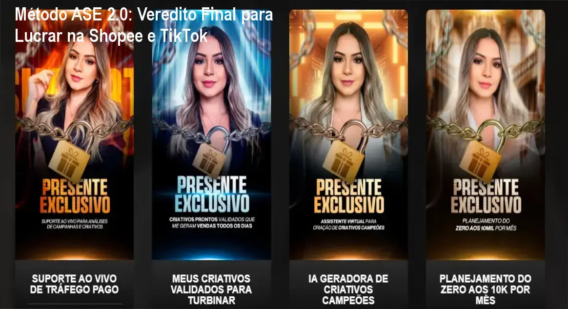 Interface do treinamento Método ASE 2.0 de Rafaele Monteiro focado em vendas como afiliado Shopee