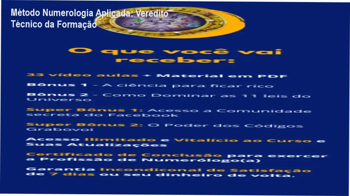 Análise do conteúdo programático do Método Numerologia Aplicada de Rafà Almeida para profissionalização