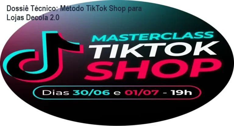 Interface do Método TikTok Shop para Lojas Decola 2.0 focado em escala de e-commerce de moda