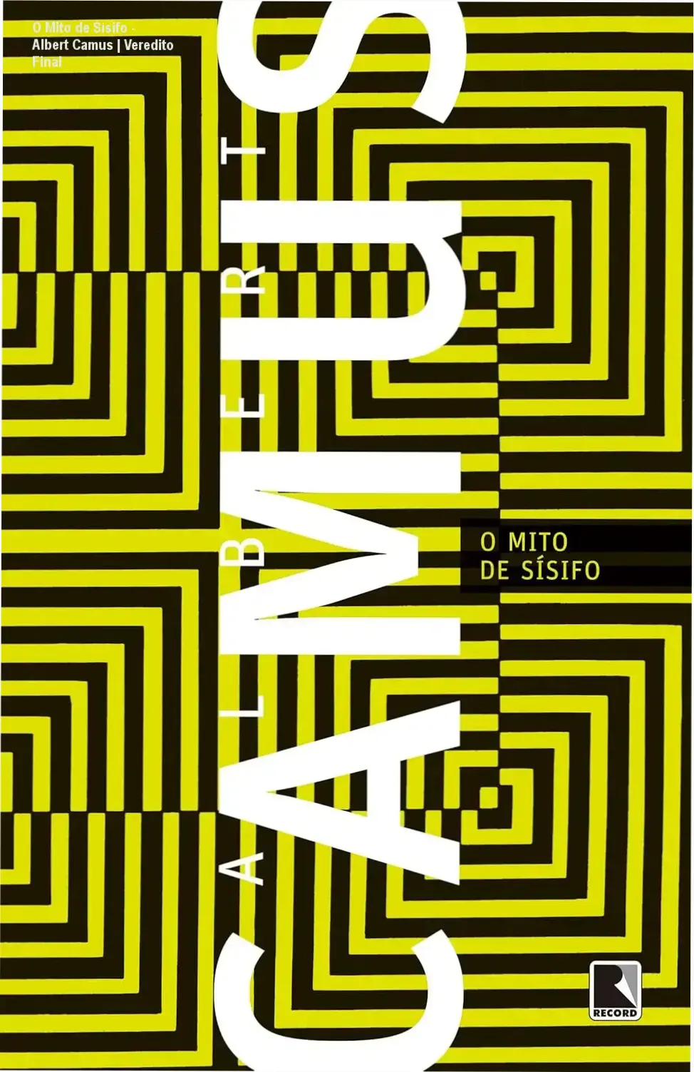 Capa do livro O Mito de Sísifo de Albert Camus explorando a filosofia do absurdo