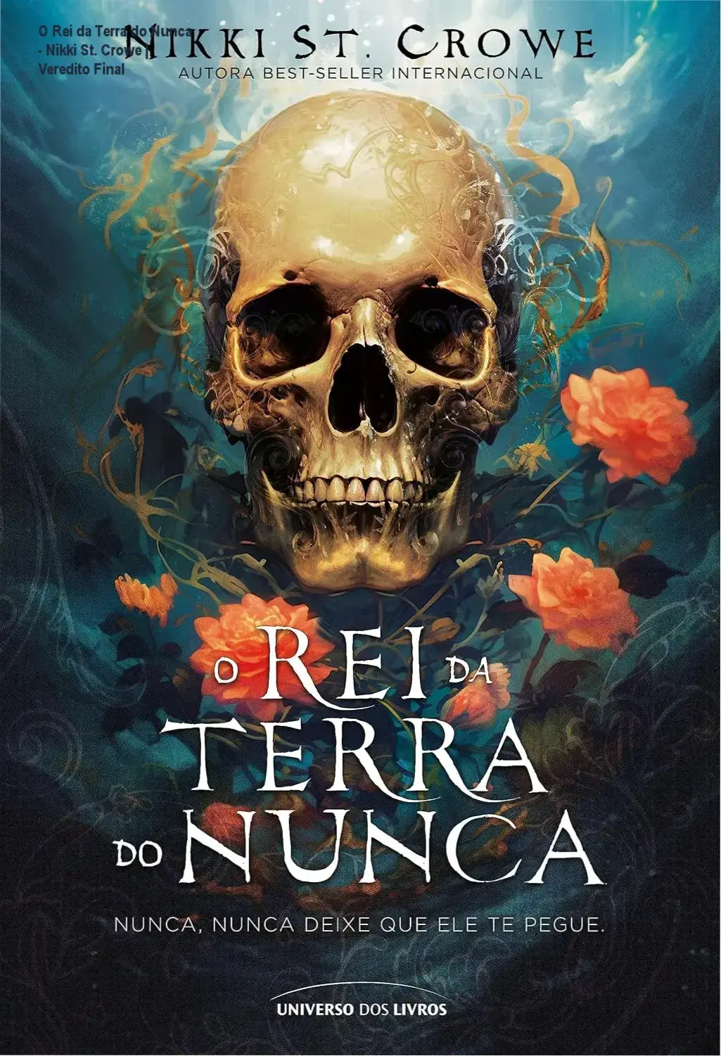 Capa do eBook O Rei da Terra do Nunca de Nikki St. Crowe em um dispositivo Kindle