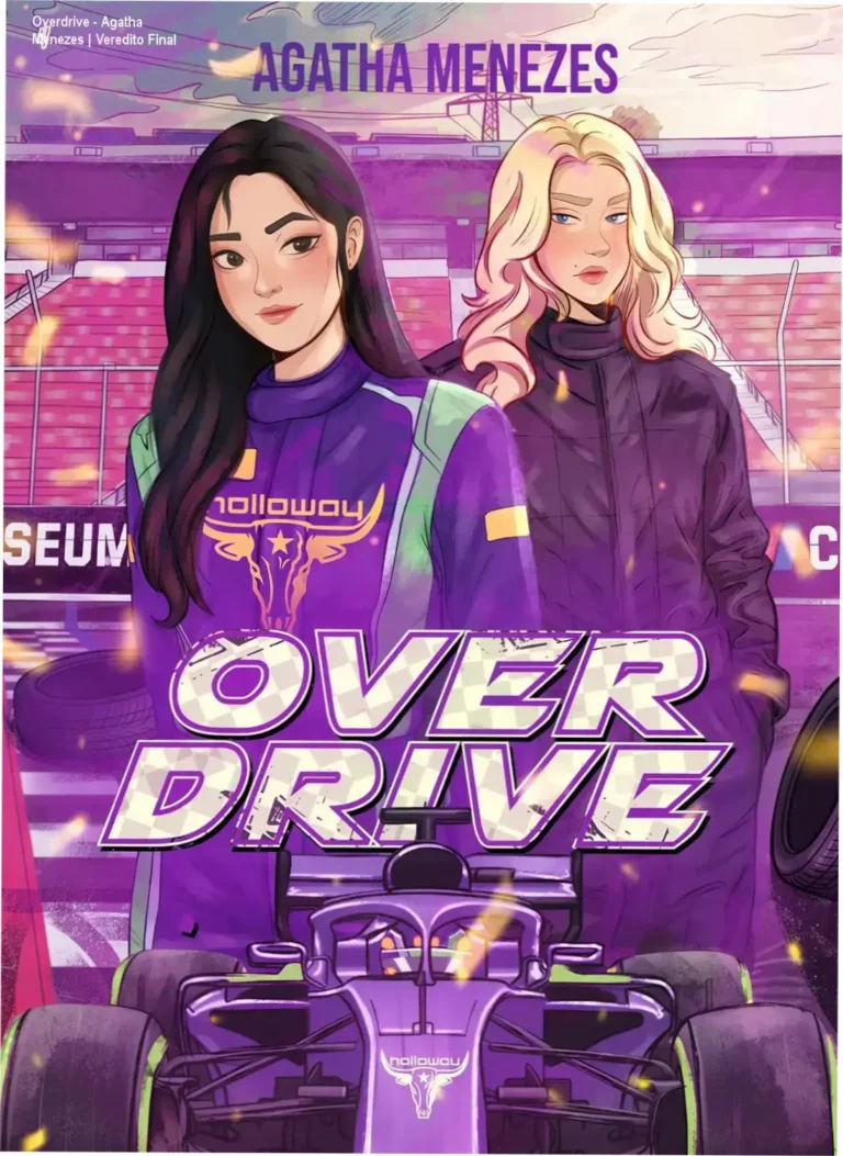 Capa do ebook Overdrive de Agatha Menezes, romance sáfico ambientado na Fórmula 1