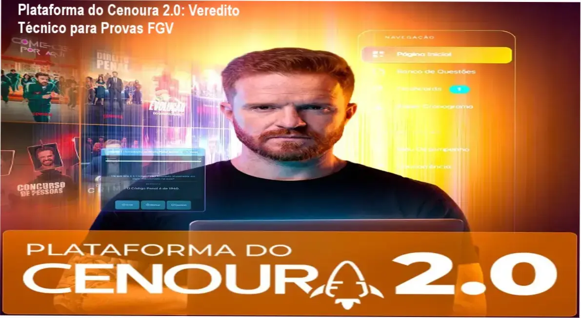 Plataforma do Cenoura 2.0 de Gui Roriz: visão interna do banco de questões e flashcards