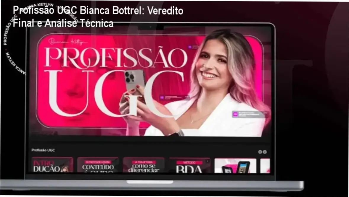 Interface do curso Profissão UGC de Bianca Bottrel focado em criação de conteúdo para marcas