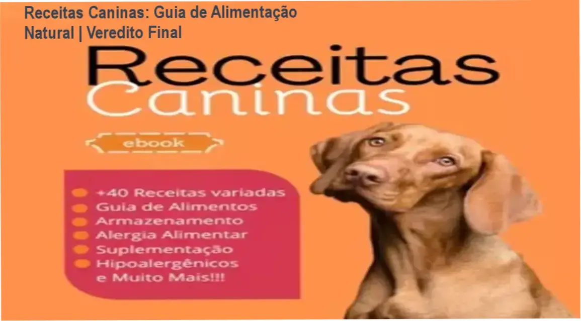 Capa do eBook Receitas Caninas com guia de alimentação natural para cães