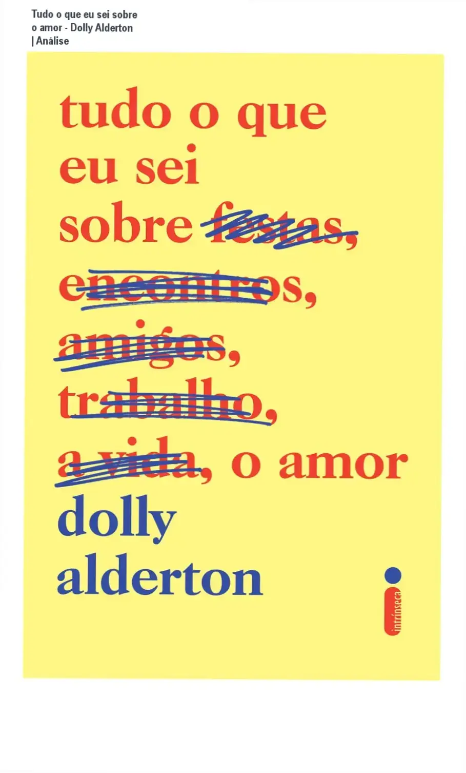 Capa do livro Tudo o que eu sei sobre o amor de Dolly Alderton em formato digital
