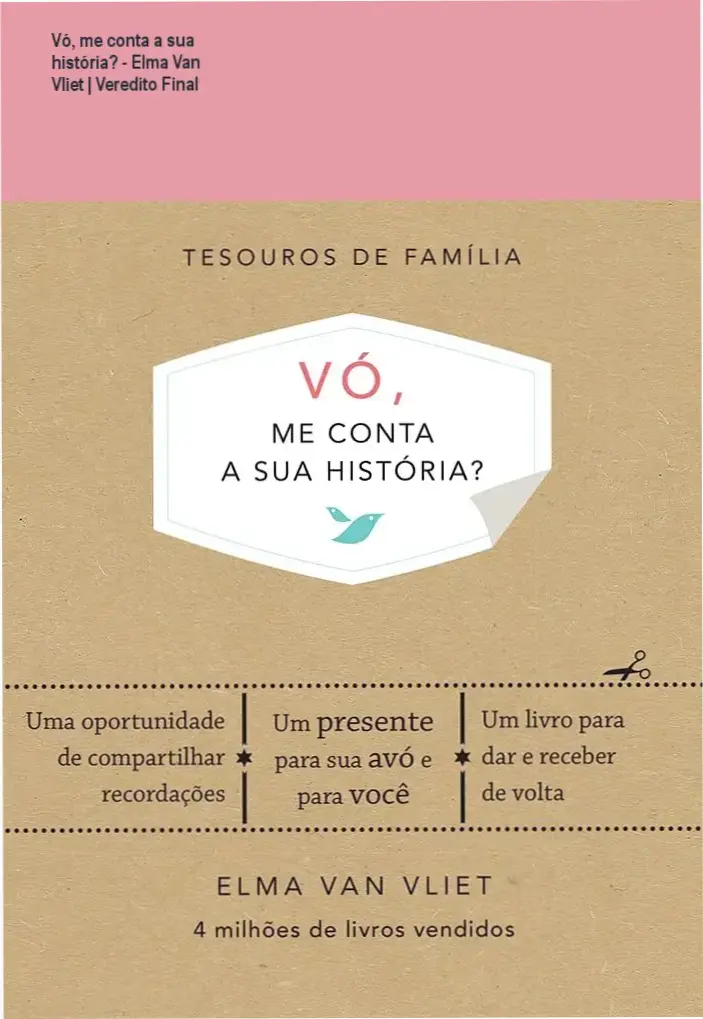 Livro Vó, me conta a sua história de Elma Van Vliet para registrar memórias familiares