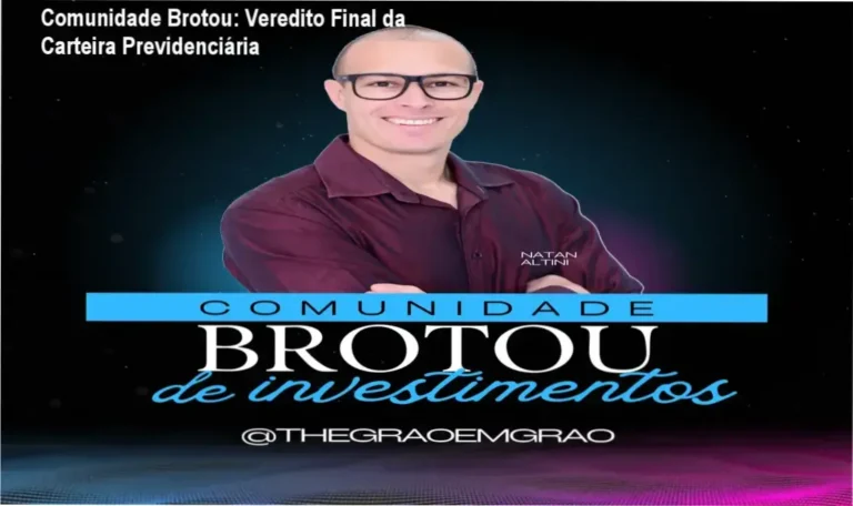 Infográfico detalhando a estratégia de carteira previdenciária da Comunidade Brotou de Natan Altini