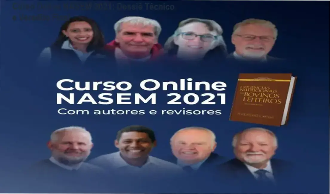 Interface do Curso Online NASEM 2021 com foco em modelagem nutricional de bovinos leiteiros