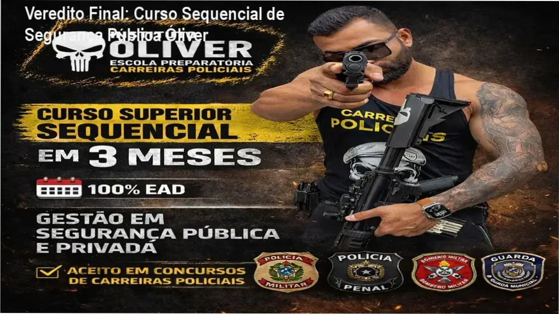 Certificado do Curso Superior Sequencial de Gestão em Segurança Pública e Privada do Instituto Óliver