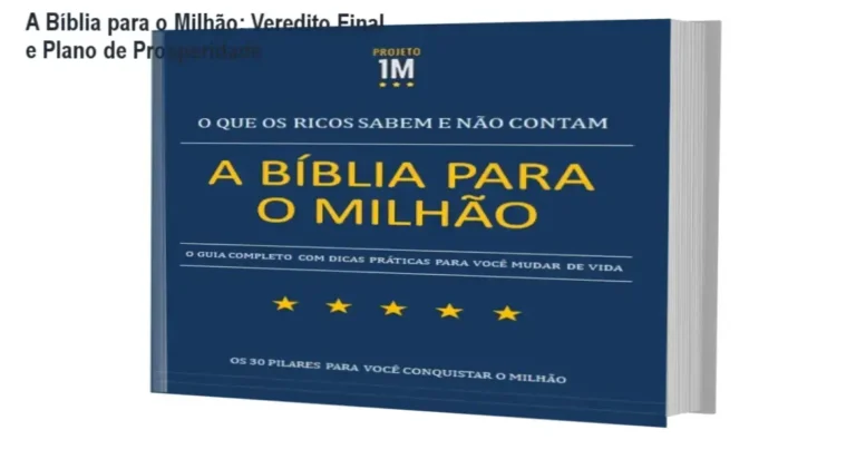 Capa do e-book A Bíblia para o Milhão acompanhada de elementos que simbolizam sucesso e liberdade financeira
