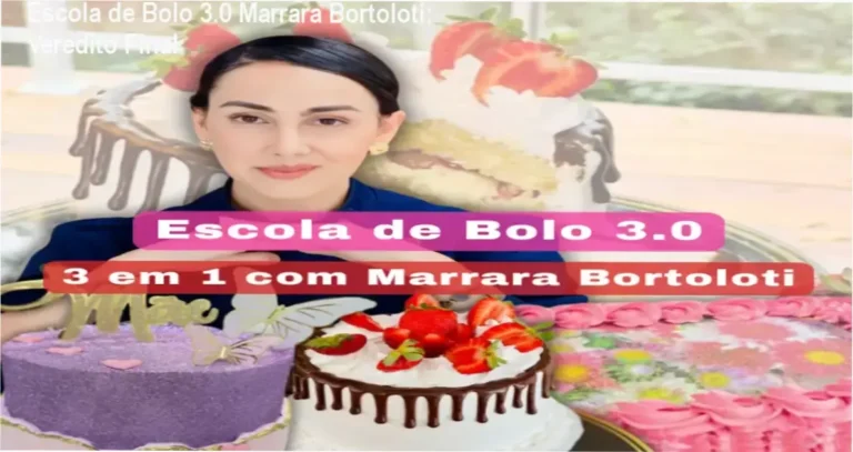 Kit digital do curso Escola de Bolo 3.0 de Marrara Bortoloti com módulos de bolos e mini tortas