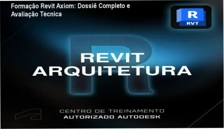 Interface do curso de Revit Arquitetura da Axiom com foco em metodologia BIM e certificação Autodesk