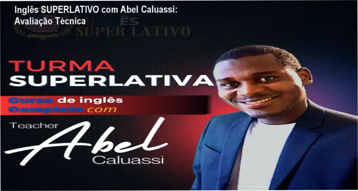 Interface do curso Inglês SUPERLATIVO de Abel Caluassi com foco em conversação e compreensão auditiva