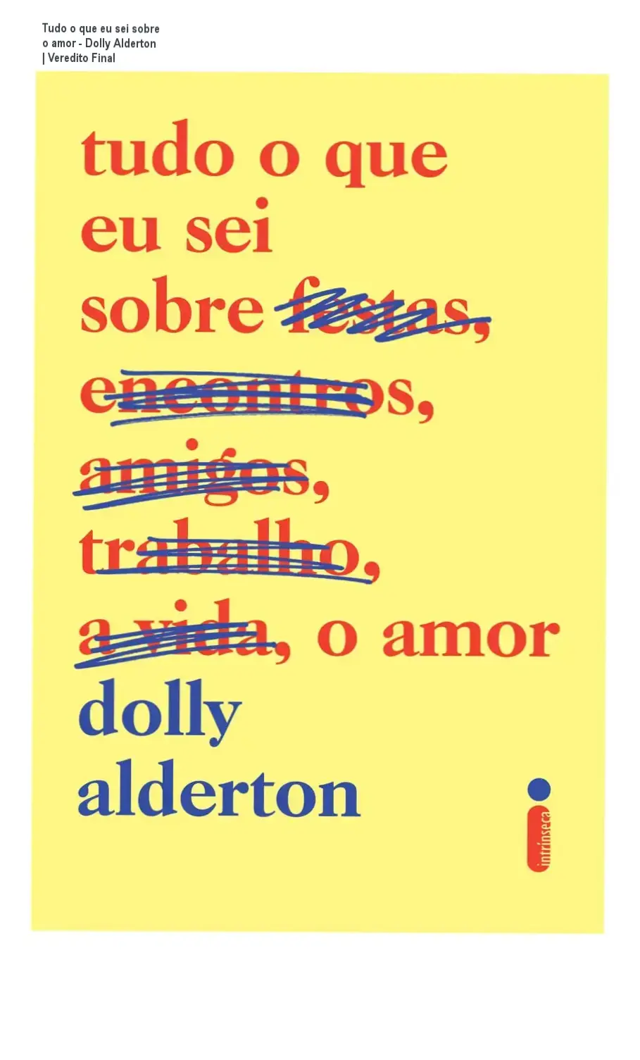 Capa do livro Tudo o que eu sei sobre o amor de Dolly Alderton