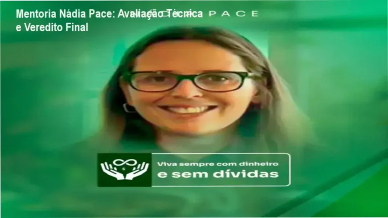 Interface da Mentoria Nádia Pace focada em organização financeira e limpeza de nome