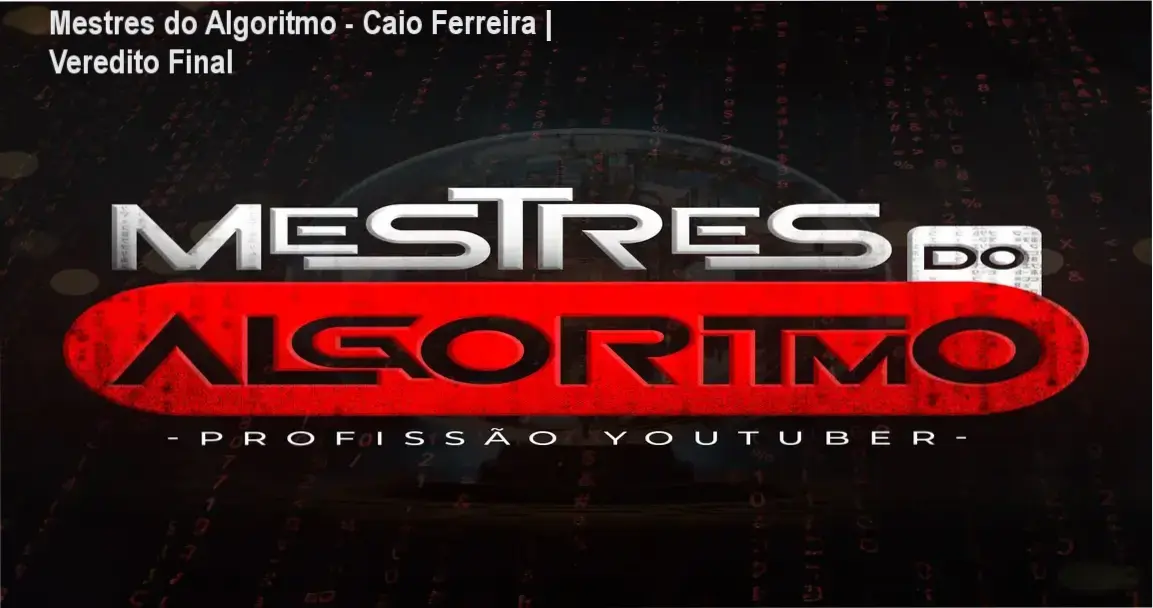 Capa do treinamento Mestres do Algoritmo de Caio Ferreira sobre canais dark e IA