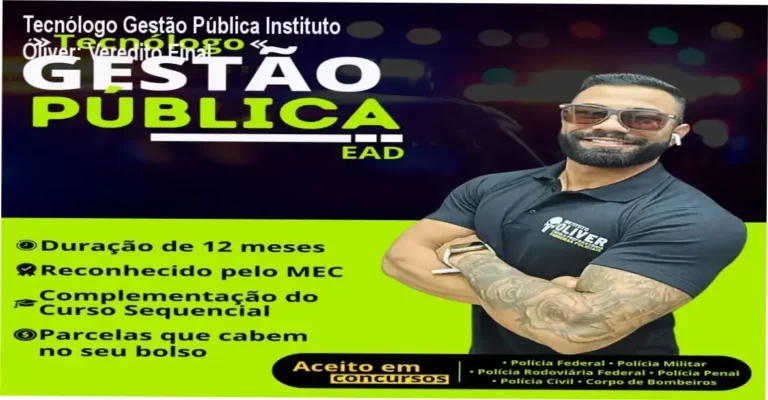 Certificado de Tecnólogo em Gestão Pública do Instituto Óliver para concursos públicos